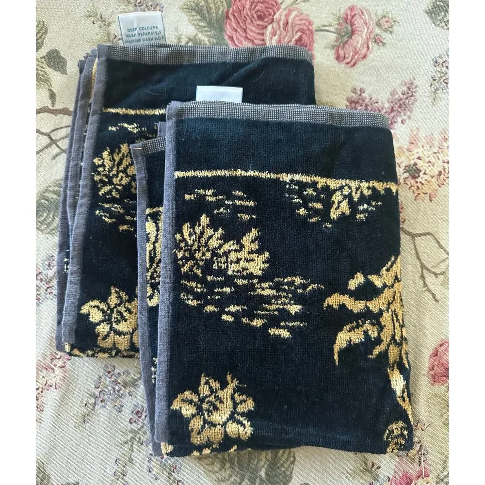 Vintage Set Besana Italy Italian  Cotton Viscose 2 Hand Towels